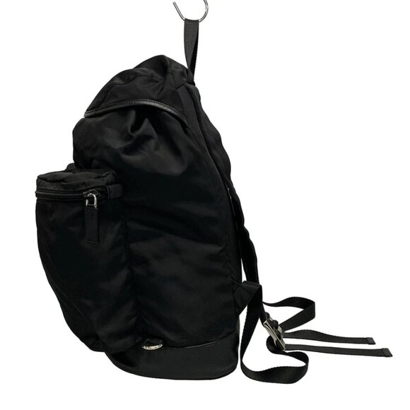 PRADA - Black Nylon Saffiano Leather Backpack 656-073125 - Picture 3 of 13